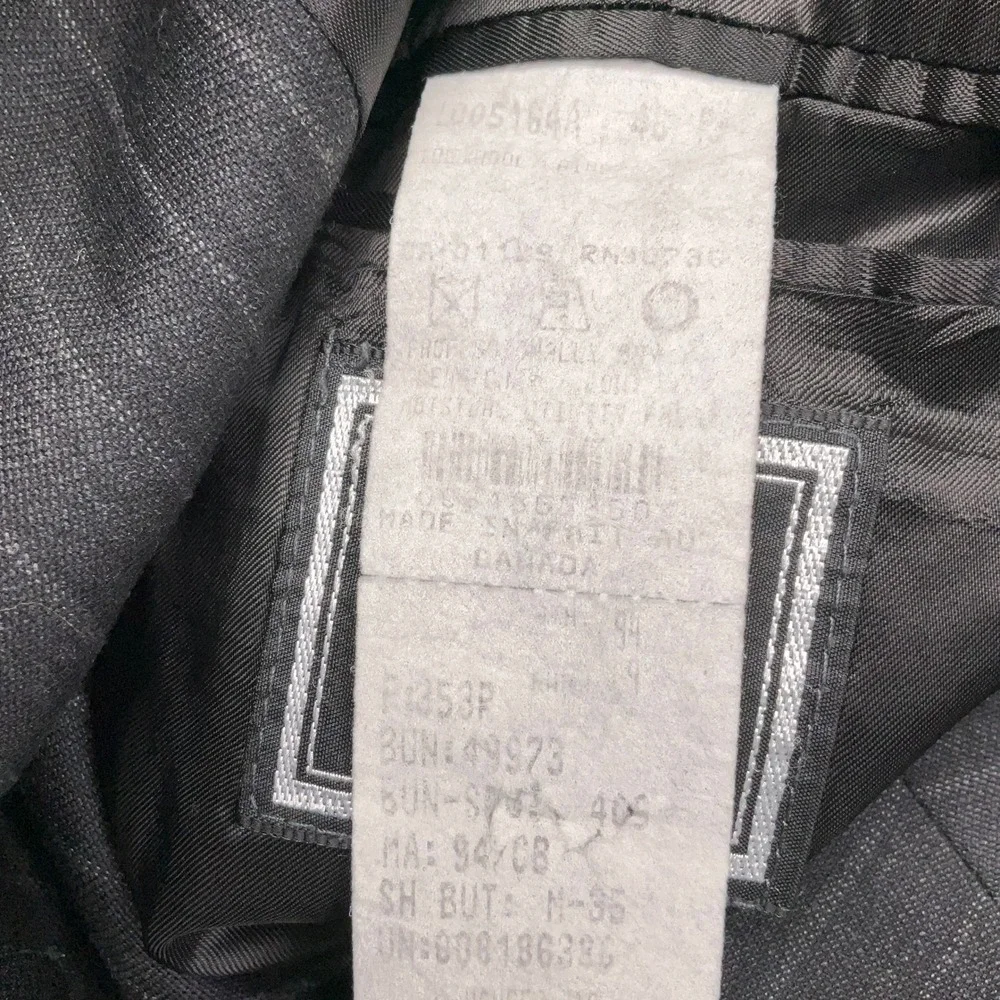 Ralph Lauren Suit Mens 46R Charcoal Pinstripe Corporate Ivy League 3-Button Wool